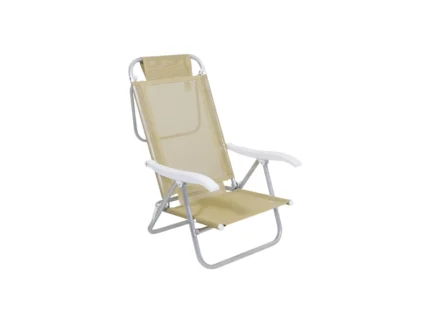 Cadeira de Praia Reclinável Sunny em Alumínio Bege - Bel