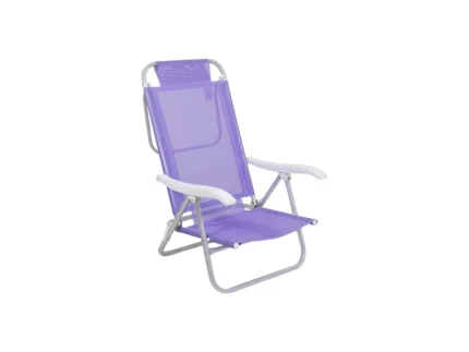 Cadeira de Praia Reclinável Sunny em Alumínio Lilás - Bel
