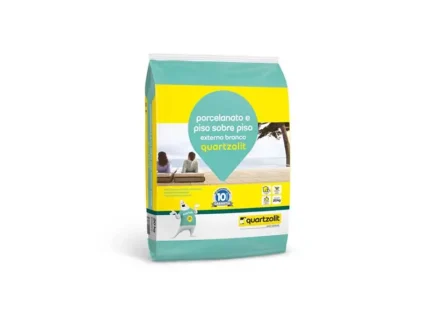 Argamassa Porcelanato e Piso Sobre Piso Externo Branco 20Kg - Quartzolit