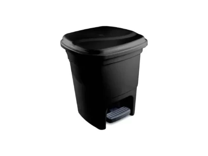 Lixeira Plástica Com Pedal 15L Preta - Plasvale