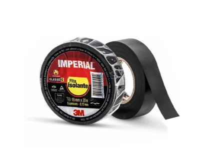 Fita Isolante Imperial Uso Doméstico 18mm x 20 Metros Preta - 3M