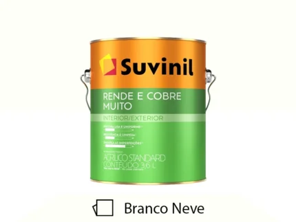 Tinta Acrílica Standard Rende e Cobre Muito 3,6L Branco Neve - Suvinil