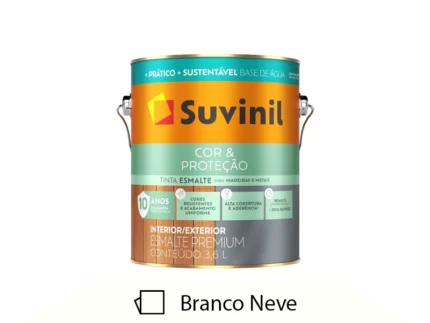 Tinta Esmalte Premium Cor e Proteção Base Água Fosco 3,6L Branco Neve - Suvinil