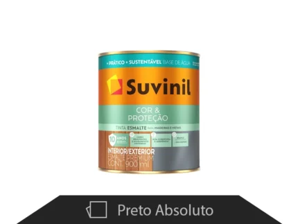 Tinta Esmalte Premium Cor e Proteção Base Água Fosco 800ML Preto Absoluto - Suvinil