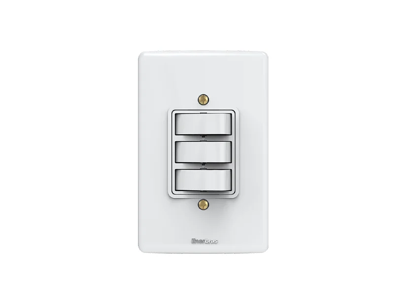 Conjunto Interruptor 2 Teclas Simples 10A 250V + 1 Tecla Paralelo 10A 250V Artis Branca - Enerbras - 108ESSP