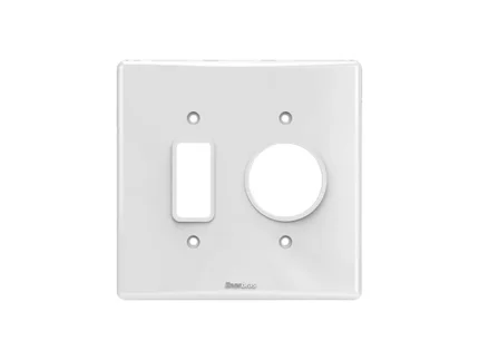 Placa 4x4 1 Tecla + 1 Posto Redondo Artis Branca - Enerbras