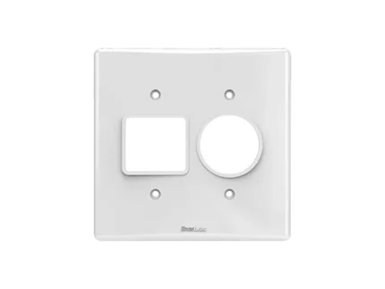 Placa 4x4 2 Teclas + 1 Posto Redondo Artis Branca - Enerbras