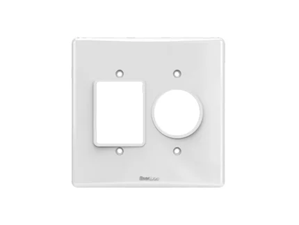 Placa 4x4 3 Teclas + 1 Posto Redondo Artis Branca - Enerbras