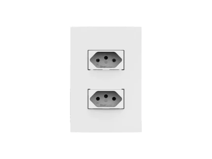 Conjunto Tomada Dupla 20A Dubai Branca - Enerbras