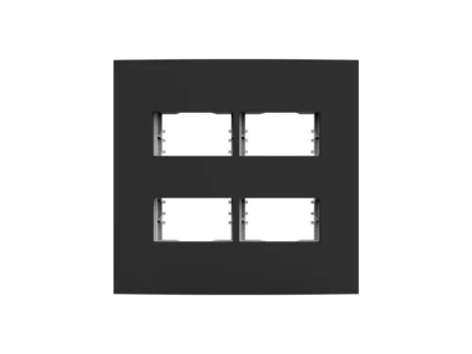 Placa 4x4 2+2 Módulos Separados C/ Suporte Dubai Matte Black - Enerbras