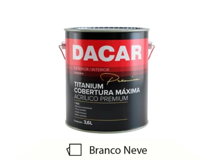 Tinta Acrílica Premium Titanium Cobertura Maxima Fosco 3,6L Branco Neve - Dacar