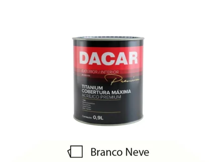 Tinta Acrílica Premium Titanium Cobertura Maxima Fosco 900ml Branco Neve - Dacar