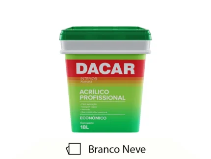 Tinta Acrílica Econômica Profissional Fosco 18L Branco Neve - Dacar