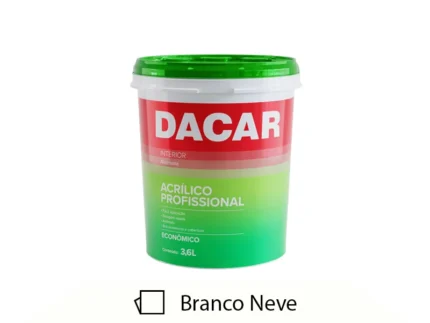 Tinta Acrílica Econômica Profissional Fosco 3,6L Branco Neve - Dacar